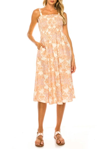 A Collective Story Paisley Cotton Sundress In Subtle Peach