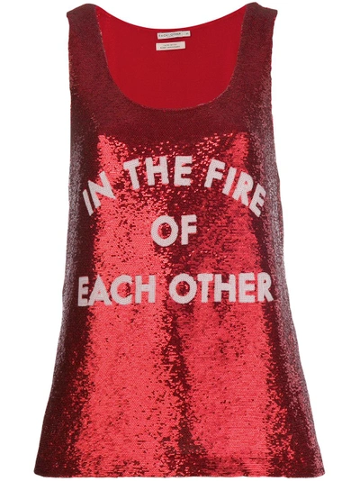 Each X Other Sequinned Vest In Red