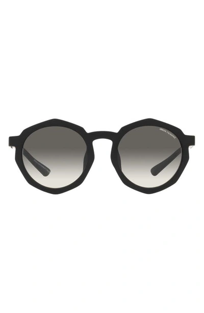 Armani Exchange 51mm Gradient Irregular Sunglasses In Matte Black