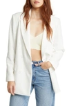 Open Edit Oversize Double Breasted Blazer In Ivory Cloud