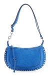 Isabel Marant Oskan Moon Suede Crossbody Bag In Azure