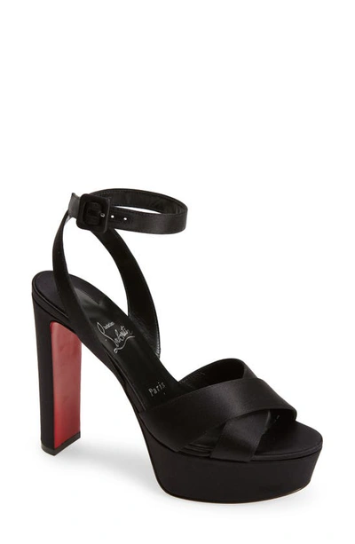 Christian Louboutin Supramariza Platform Sandal In B439 Black/ Lin Black