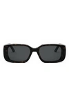 Dior Wil 53mm Polarized Geometric Sunglasses In Dark Havana