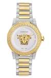 Versace Men's Medusa Deco Two-toned Stainless Steel Bracelet Watch/38mm In Two Tone White