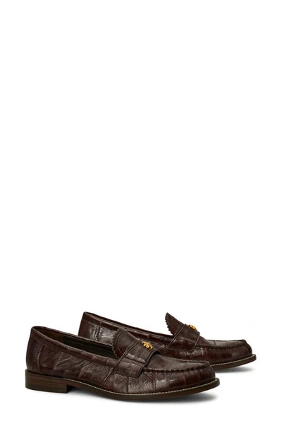 Tory Burch Classic Loafer In Dark Brown Eel