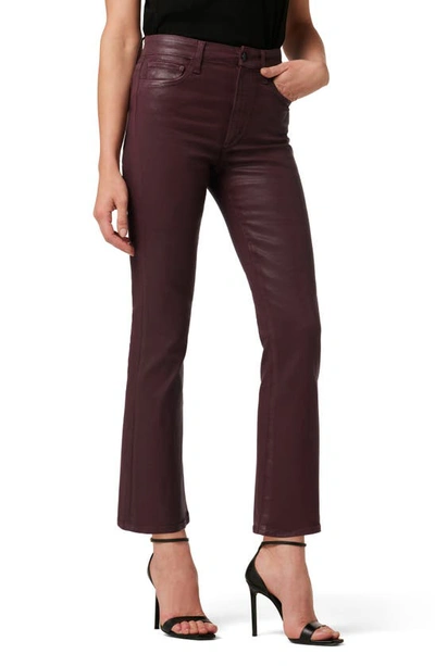 Joe's The Callie Coated High Waist Ankle Bootcut Jeans In Rum Raisin
