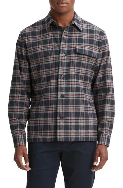 Vince Kingston Plaid Button-up Shirt In Coastal Brickman Red