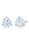 Kwiat Platinum Set Round Cut Diamond Stud Earrings In White