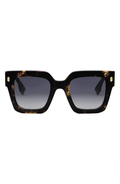 Fendi Roma 50mm Square Sunglasses In Havana