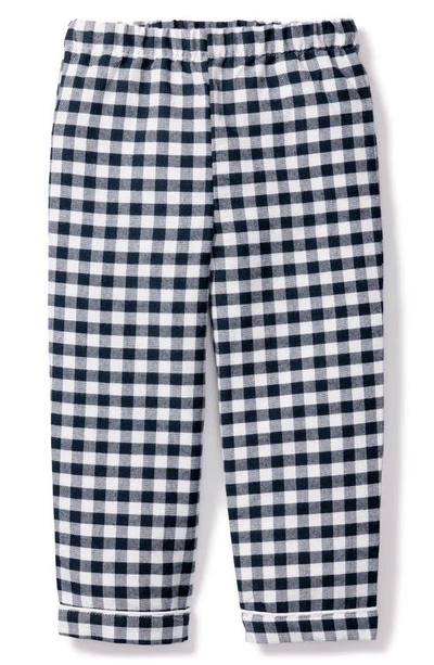 Petite Plume Kids' Gingham Cotton Blend Pajama Pants In Navy