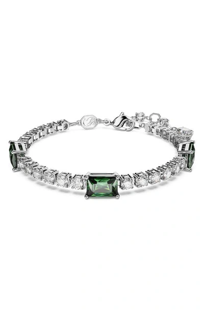 Swarovski Matrix Crystal Tennis Bracelet In Green