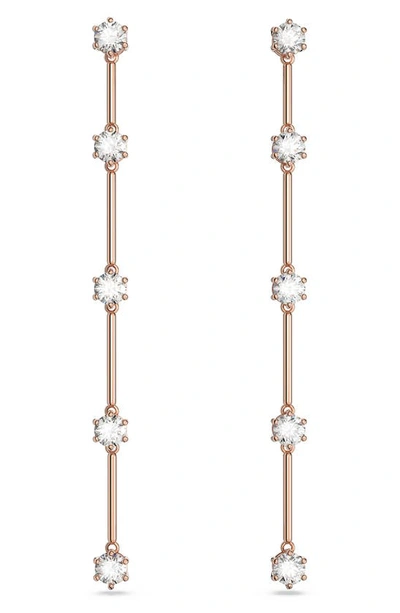 Swarovski Constella Drop Earrings In Rose Gold