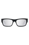 Givenchy 4g 56mm Rectangular Sugnlasses In Matte Black / Smoke Mirror