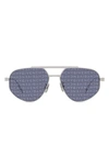 Givenchy Gvspeed 57mm Aviator Sunglasses In Palladium Smoke Mirror