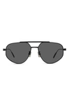 Givenchy Gvspeed 57mm Aviator Sunglasses In Matte Black / Smoke Mirror
