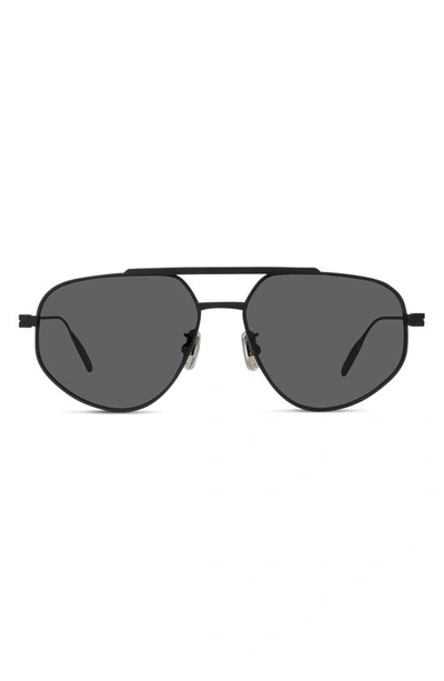 Givenchy Gvspeed 57mm Aviator Sunglasses In Matte Black / Smoke Mirror