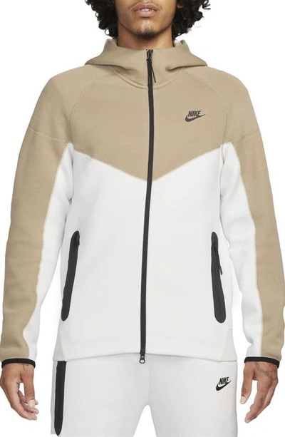 Nike Tech Fleece Windrunner Zip Hoodie In Summit White/khaki/black