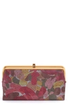 Hobo Lauren Leather Double Frame Clutch In Abstract Foliage