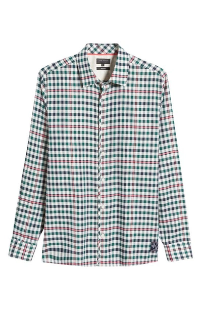 Ted Baker Wilby Check Regular Fit Long Sleeve Button-up Shirt In Green
