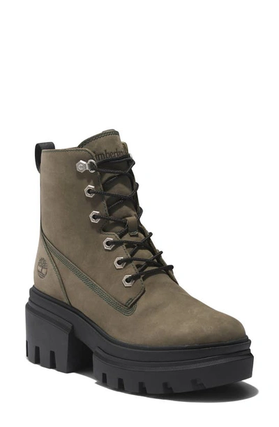 Timberland Everleigh Bootie In Dark Green Nubuck