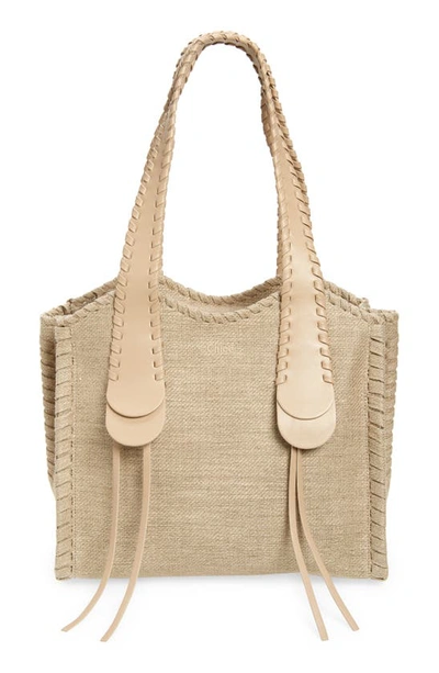 Chloé Medium Mony Denim Tote In Sand