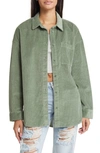 Bp. Corduroy Button-up Shirt In Green Dune