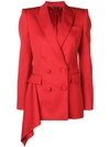 Alexander Mcqueen Double-breasted Drape Jacket In Red