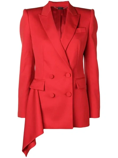 Alexander Mcqueen Double-breasted Drape Jacket In Red