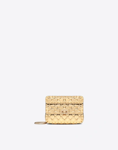 Valentino Garavani Small Metallic Rockstud Spike Bag In Gold