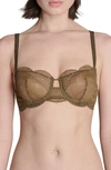 Simone Perele Women's Karma Demi Cup Underwire Bra In Adventure Green