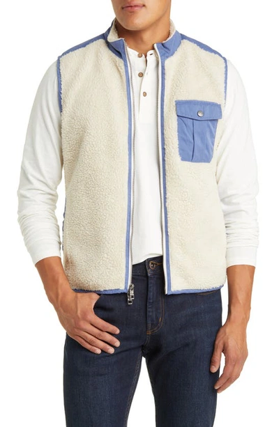 Peter Millar Autumn Mixed Media High Pile Fleece Vest In Sandstone