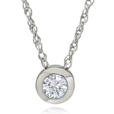 Pompeii3 1/3ct Diamond Solitaire Lab Grown Diamond Pendant White Gold Necklace In Multi