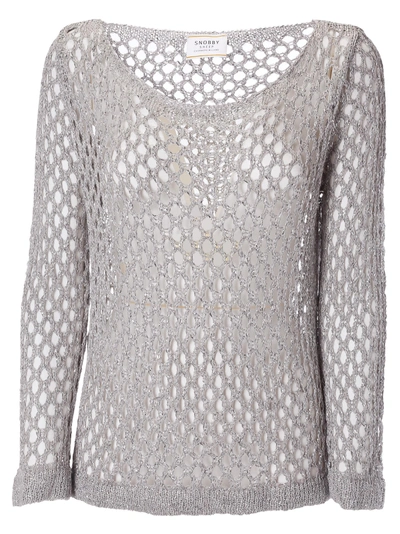 Snobby Sheep Slouchy Jumper In Argento