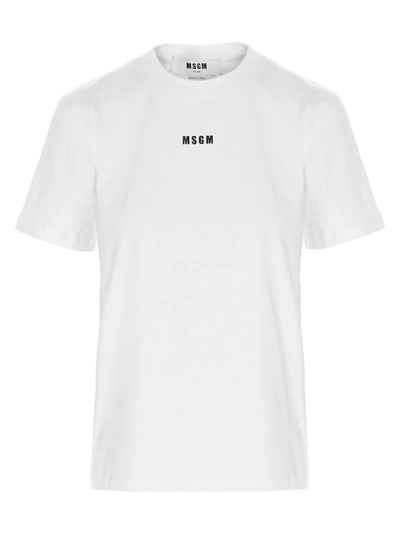 Msgm Logo T-shirt White In 01 Optical White