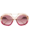 Fendi Oversized Gradient Frame Sunglasses In Red