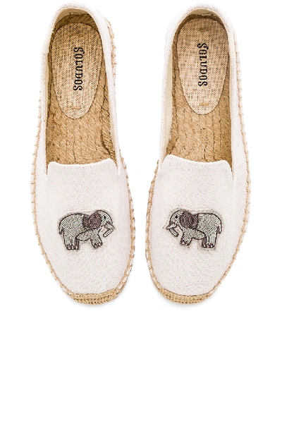 Soludos Elephant Beaded Smoking Slippers In White