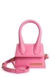 Jacquemus Le Chiquito Leather Mini Top Handle Bag In Neon Pink 434