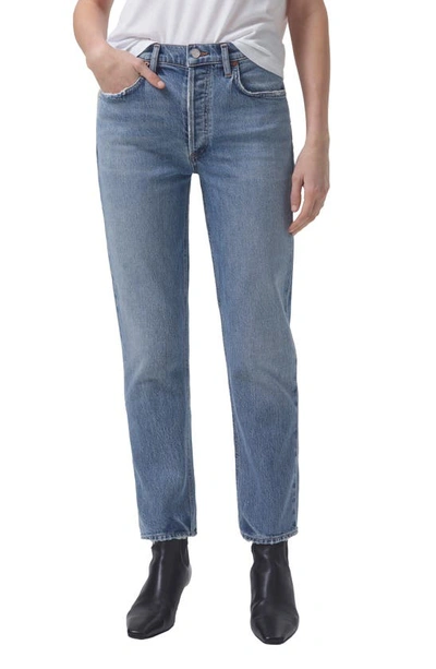 Agolde Riley High Waist Straight Leg Jeans In Quiver