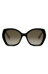 Fendi The  Lettering 57mm Gradient Butterfly Sunglasses In Black