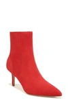 Veronica Beard Lisa 70mm Pointed Toe Bootie In Fire Red