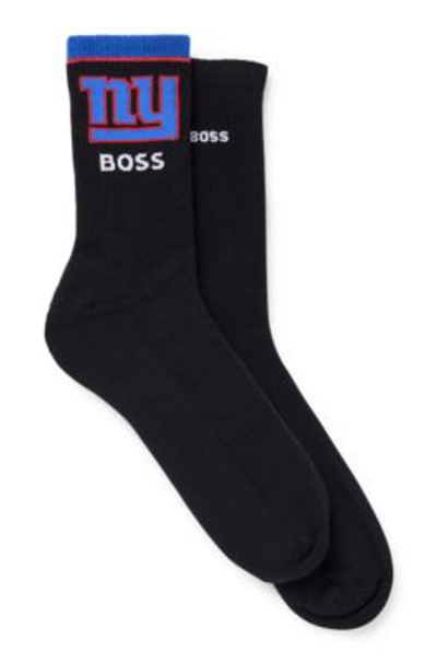 Hugo Boss Boss X Nfl Two-pack Of Cotton Short Socks In Giants