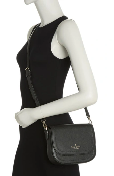 Kate Spade Blake Leather Saddle Bag In Black