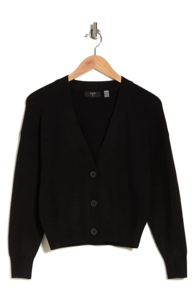Tahari V-neck Crop Cardigan In Black