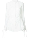 Masnada Tied Sleeve Long Shirt In White