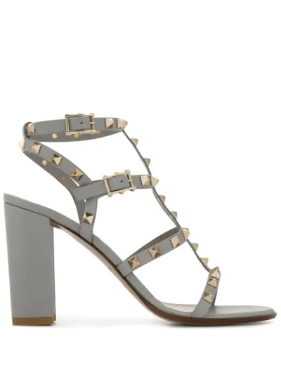 Valentino Garavani Rockstud Sandals In Grey