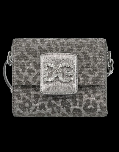 Dolce & Gabbana Glitter Leopard Box Bag In Oro