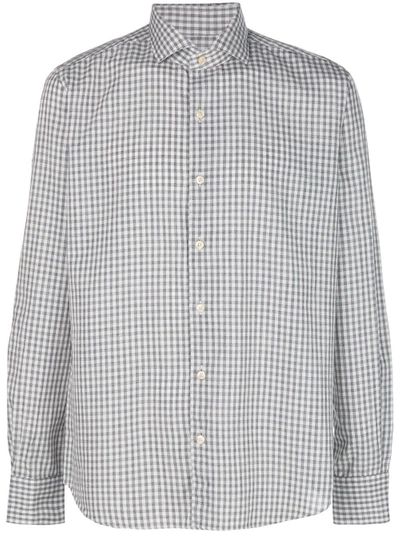 Xacus Checked Shirt  In Nude & Neutrals