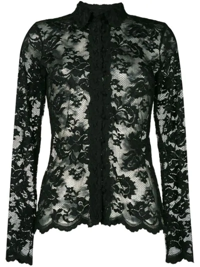 Olvi S Olvi´s Lace-embroidered Fitted Blouse - Black