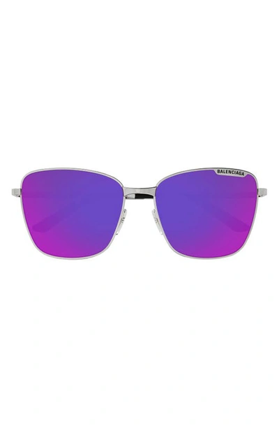 Balenciaga 59mm Square Sunglasses In Ruthenium