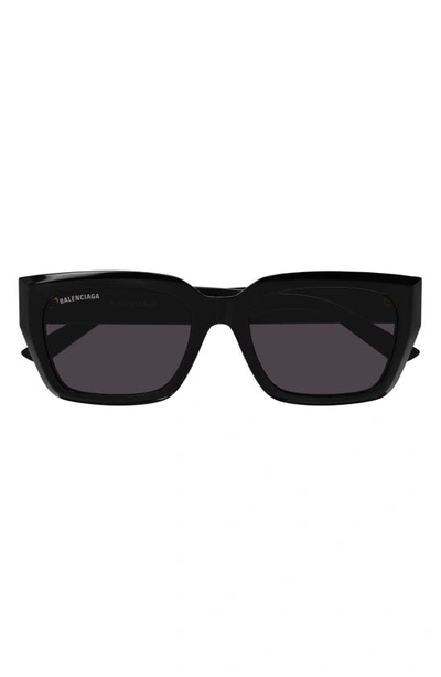 Balenciaga 54mm Rectangular Sunglasses In Black